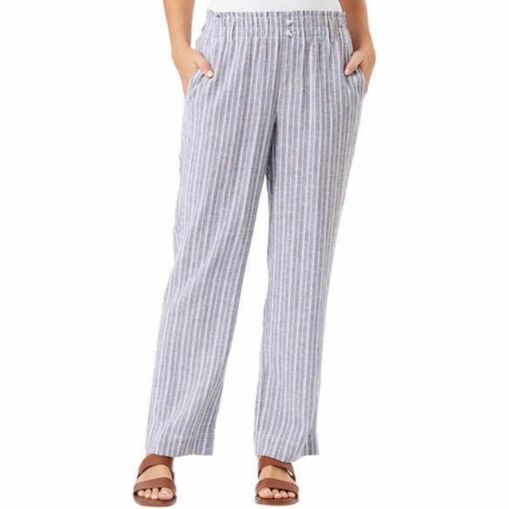 BRIGGS Linen Blend Wide Leg Ladies Pant